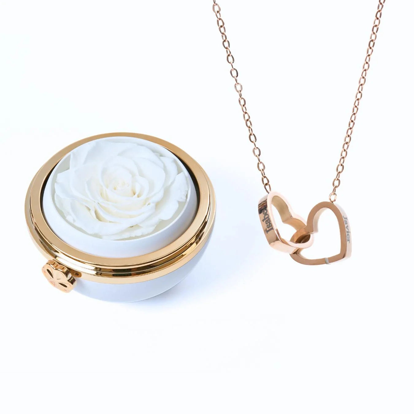 Eeuwige passiebox & gepersonaliseerde ketting